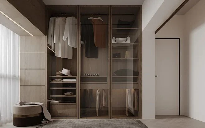 Wardrobe with Glass Shelves